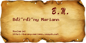 Bárány Mariann névjegykártya